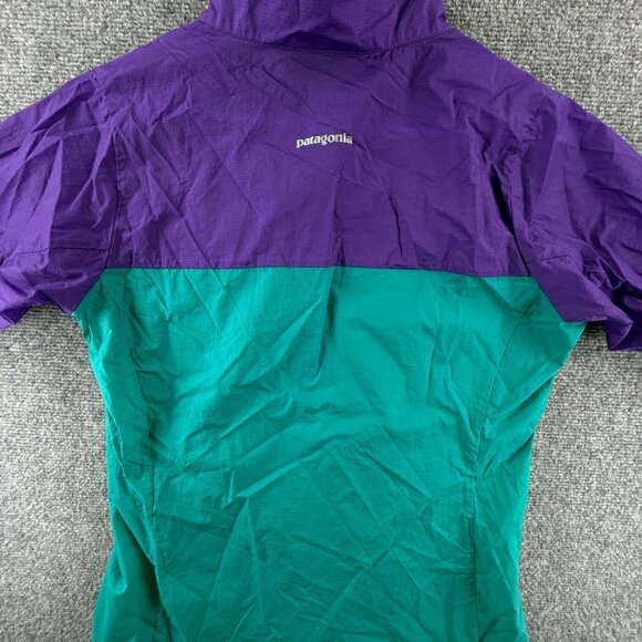 Patagonia Houdini Lightweight Snap Jacket Packable Small Purple Green Nylon - Picture 8 of 14